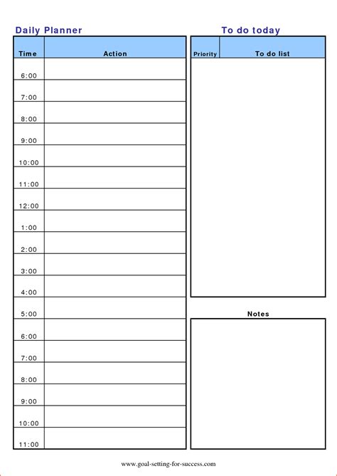 daily planner template bookletemplateorg