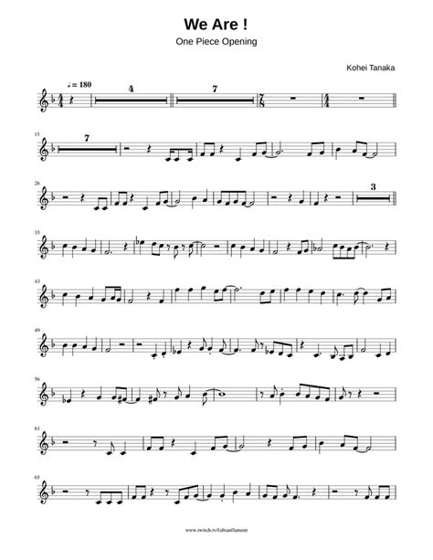 One Piece We Are Sheet Music For Trumpet In B Flat Solo