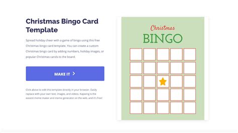 How To Make A Christmas Bingo Card Free Template