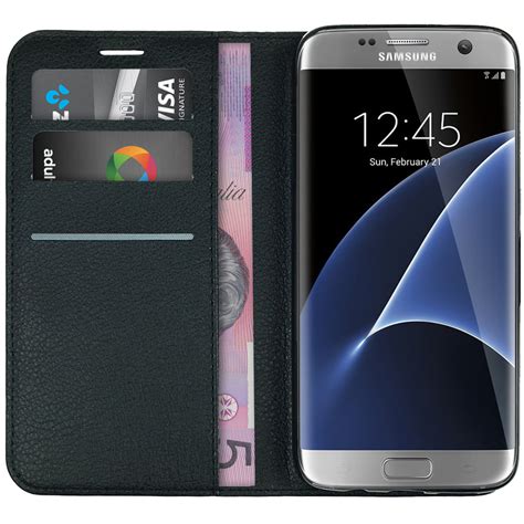The galaxy s7 edge isn't about gimmicks — it's about the black model is the conservative one (and probably my personal favorite) with far less gloss to it and even fewer silver accent pieces than the. Leather Wallet Case for Samsung Galaxy S7 Edge (Black)