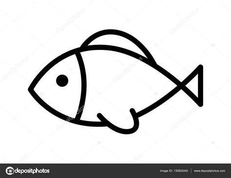 Black Fish Icon On White Background ⬇ Vector Image By © Anthonycz