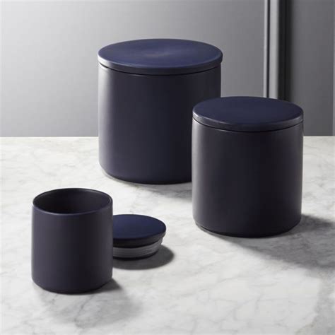 Shop Cadet Matte Navy Blue Canisters Pantry Staples Are Safe Within