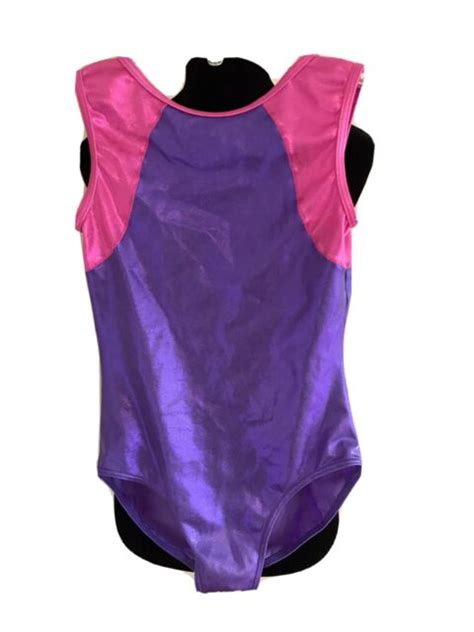 Balera Girls Dance Gymnastic Leotard Purple Pink Metallic Sparkle Size