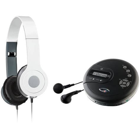 Gpx Pc332b Personal Cd Player And Ilive Iah54 On Ear Headphones
