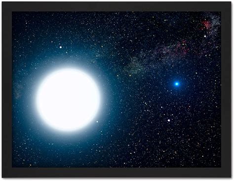 Space Nasa Binary Stars Sirius A B Illustration Artwork Framed Wall Art