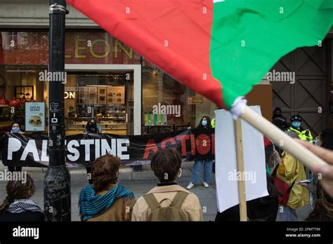 London, UK. 11th May, 2021. Activists from Palestine Action protest