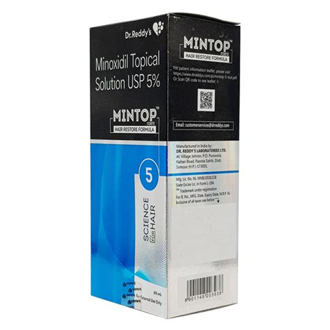 Dr Reddy Mintop Minoxidil For Hair Care Packaging Size Off