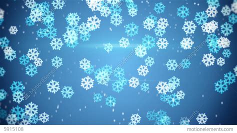 Blue Glowing Snowflakes Falling Loop Background Stock Animation 5915108