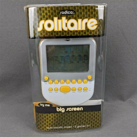 New Radica Solitaire Electronic Handheld Game Big Screen Backlit Screen