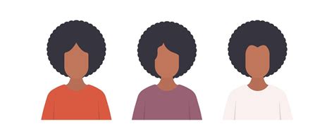 Premium Vector Portrait Of African American Girls A Set Of Different