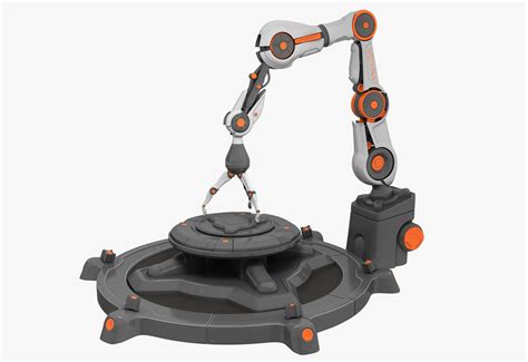 Sci Fi Laboratory With Rigged Robot Arm 3d Model 139 Obj Fbx 3ds