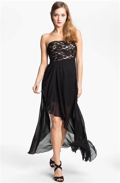 Vudress Dresses Shop Online Asymmetrical Strapless Chiffon Dress