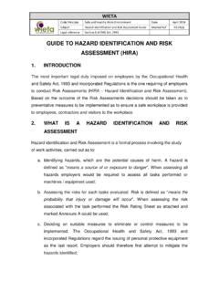 GUIDE TO HAZARD IDENTIFICATION AND RISK ASSESSMENT Guide To Hazard