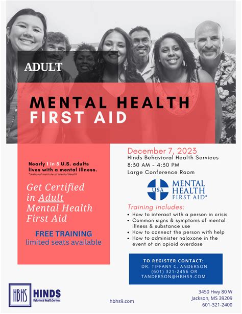 Adult Mental Health First Aid Hinds Behavioral Health Services Region 9