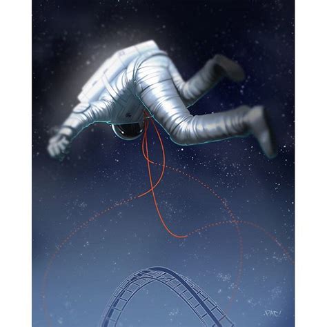 By Pac23art Astronaut Falling Rollercoaster Art Illustration
