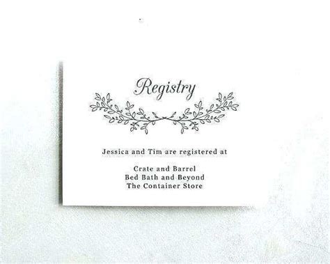 Free Printable Wedding Registry Card Template Cards Design Templates