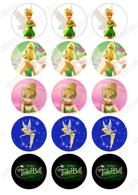 Tinkerbell 2 Cupcake Toppers X 15 In 2020 Cupcake Toppers
