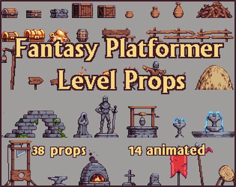Fantasy Platformer Pixelart Props By Aamatniekss Pixel Art Games