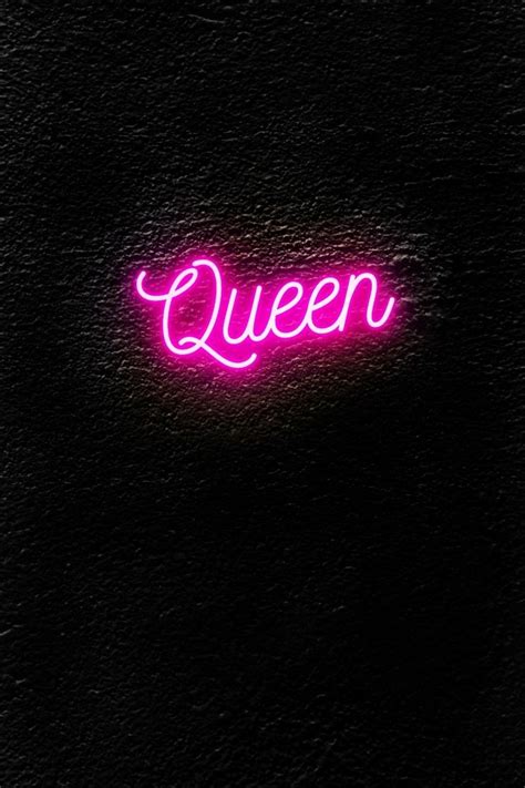 Pink Neon Light Queen Black Background Wallpaper Pink Neon Lights