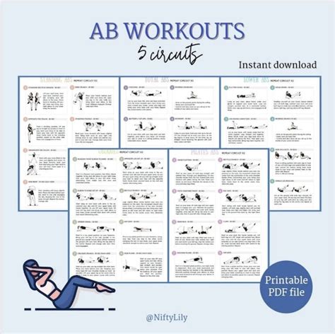 Ab Workouts Abs Circuits No Equipment Home Workout Etsy