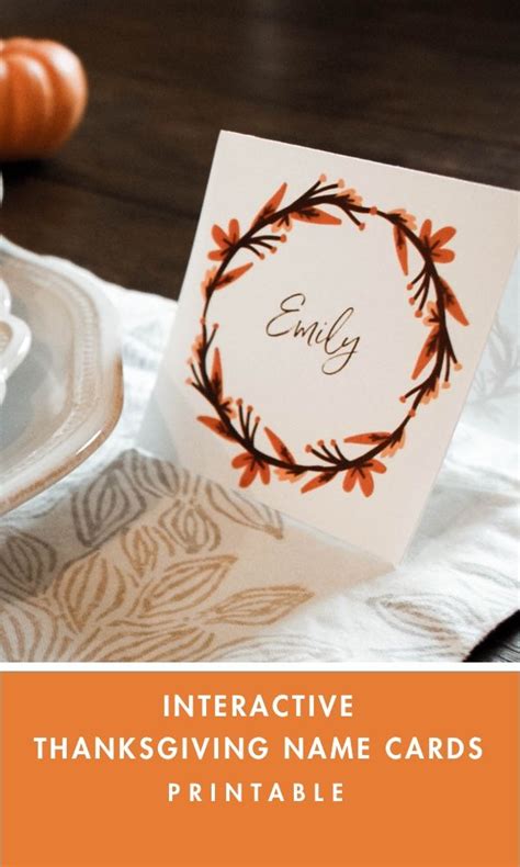 An Orange And White Thanksgiving Card With The Words Interactive