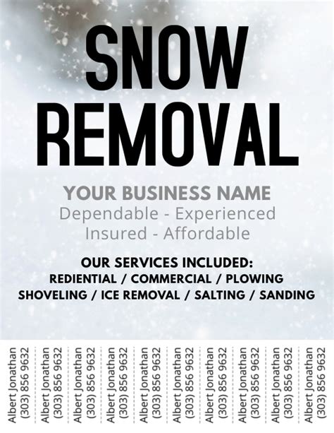 Snow Removal Flyer Templates Free Printable Templates