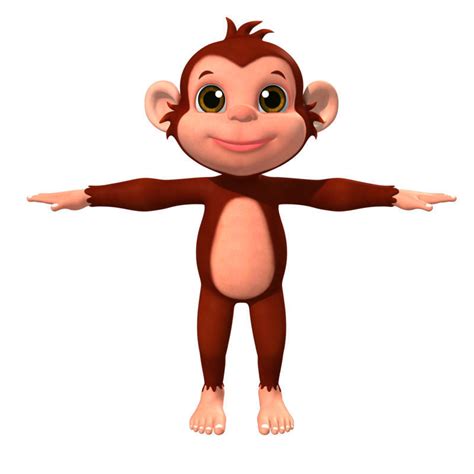 3d Model Cartoon Monkey Vr Ar Low Poly Cgtrader