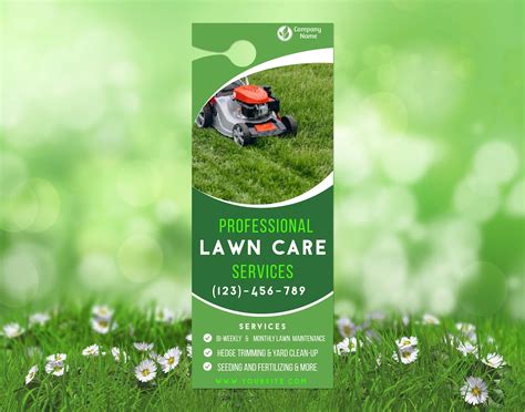 Diy Lawn Care Landscaping Business Door Hanger Advertisement Etsy