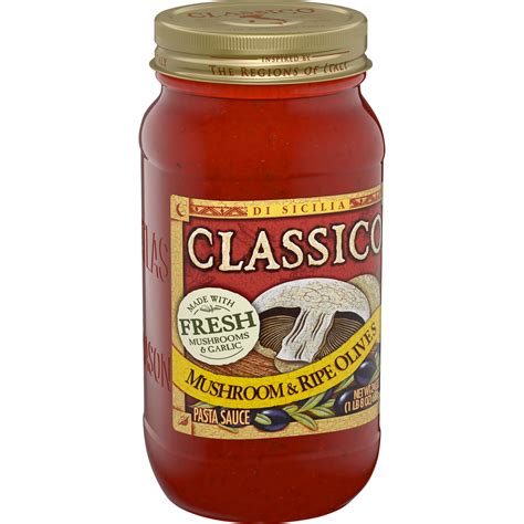 Classico Mushroom and Ripe Olives Pasta Sauce, 24 oz Jar - Walmart.com - Walmart.com