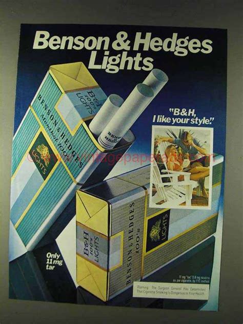 1979 Benson And Hedges Lights 100s Cigarettes Ad I Like Dk0
