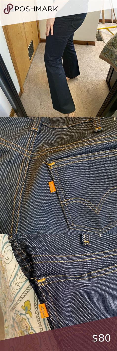 Vintage 70s Orange Tab Levis Sta Prest Polyester Jeans Vintage 70s Tab Shop My Orange Denim