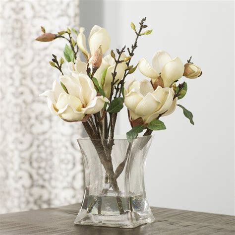 Magnolia Floral Arrangement With Vase And Reviews Joss And Main Flower