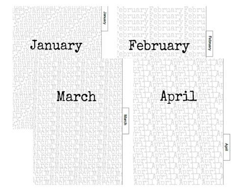Free Printable Monthly Planner Divider