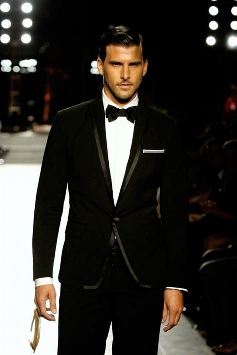 The Black Suit With A Bow Tieclassic Mens Style Ropa De Hombre