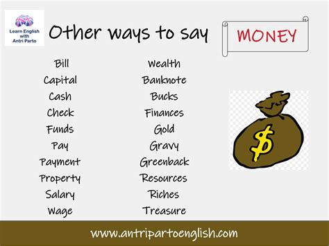 Other Ways To Say Money Learennglish Vocab Money Synonyms Vocab