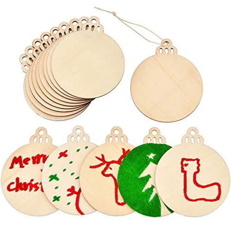 Sumind 40 Pieces Christmas Wood Slices Unfinished Christmas Wooden
