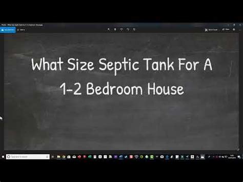 Septic tank size for 5 bedroom house. What Size Septic Tank For A 1 Bedroom House - YouTube