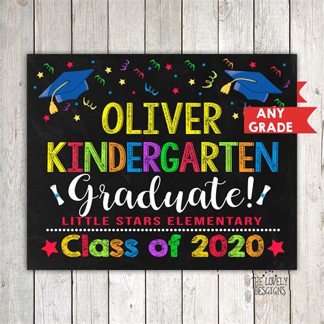 Kindergarten Graduation Sign Personalizedkindergarten Etsy In 2021