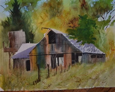 Old Barn Barn Art Barn Painting Watercolor Building Paintings