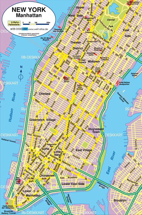 Map Of New York City Manhattan World Map