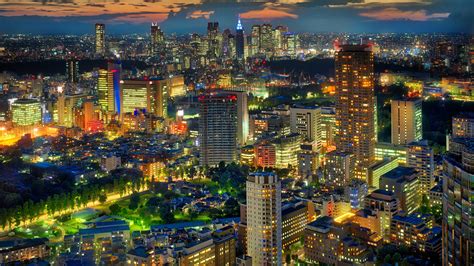 壁紙 x 日本東京都住宅超高層建築物メガロポリス夜都市ダウンロード写真
