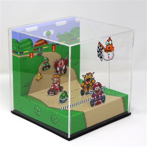 Super Mario Kart 3d Retro Gaming Cube Diorama Featuring Etsy