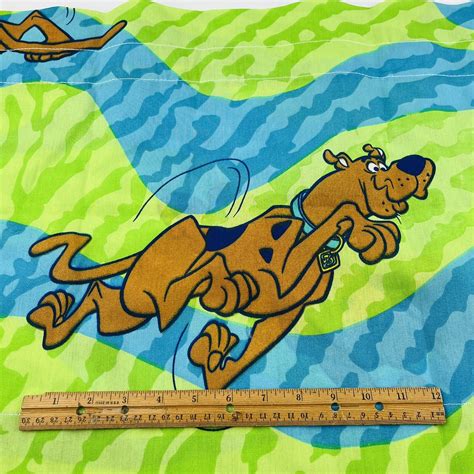 Vintage Scooby Doo Window Valance Blue Green 85 X 16 Dan River Ebay