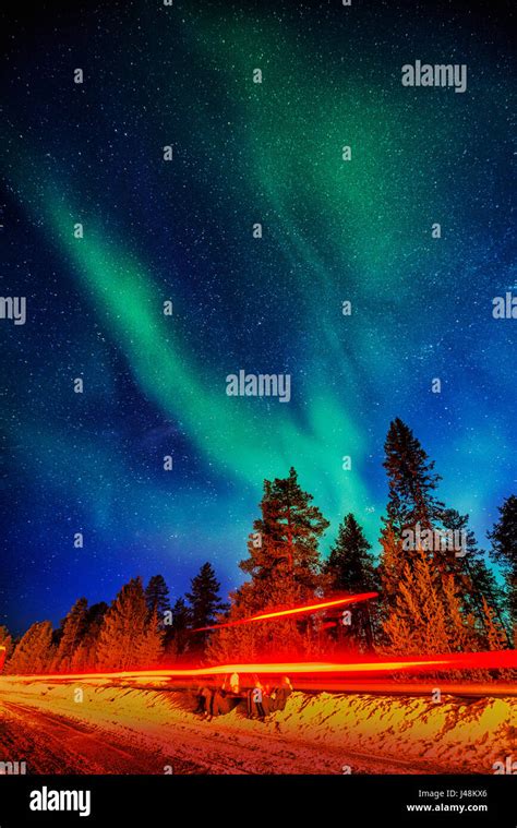 Northern Lights Lapland Sweden Stock Photo Alamy