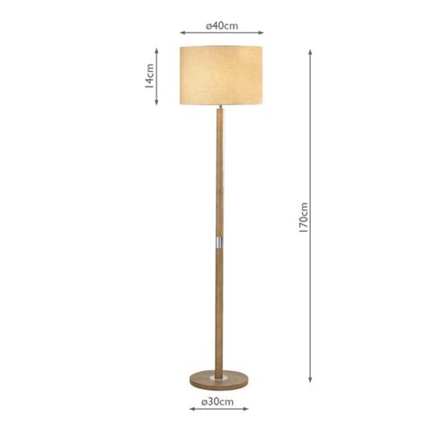 Dar Lighting Ave4943 Avenue Single Light Wood Effect Floor Lamp With