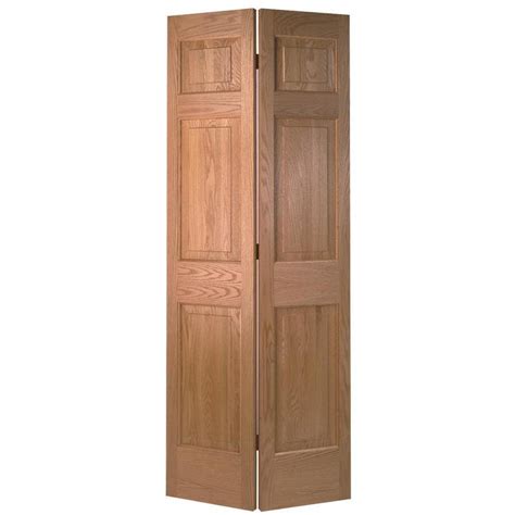 Masonite Bifold And Closet Doors Unfinished 6 Panel Wood Oak Bifold