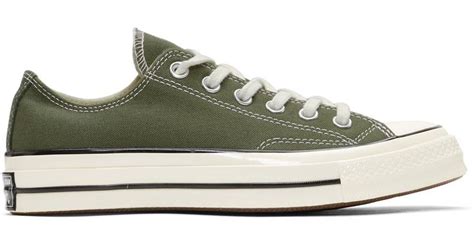 Converse Canvas Green Chuck 70 Low Sneakers For Men Lyst Uk