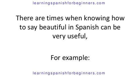 How Do You Say Beautiful In Spanish