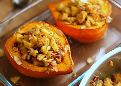 Stuffed Acorn Squash With Cranberry Cornbread Stuffing Tasty Kitchen Blog