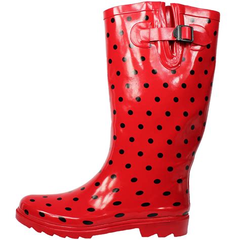 Tanleewa Women Rain Boots With Non Slip Sole Tall Waterproof Garden
